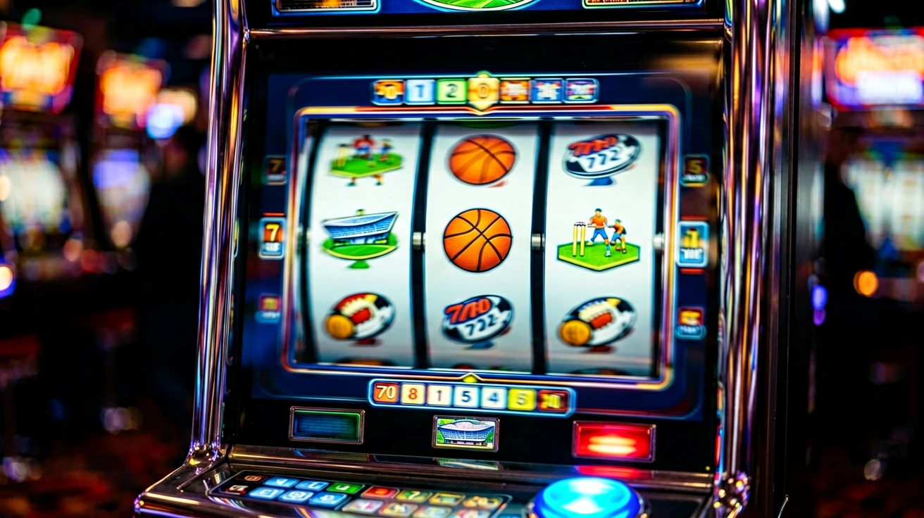 Slot machine reel ဖန်သားပြင်၏ အနီးကပ်မြင်ကွင်း