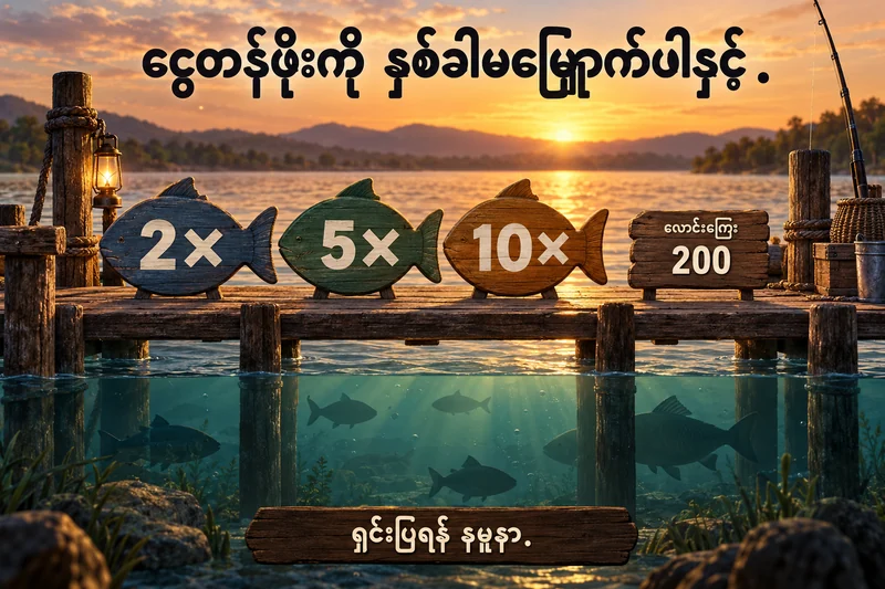 ငါးပုံသင်္ကေတ၊ လောင်းကြေးနှင့် ငွေတန်ဖိုးကို ခွဲပြသည့် မူရင်းစလော့သရုပ်ဖော်ပုံ