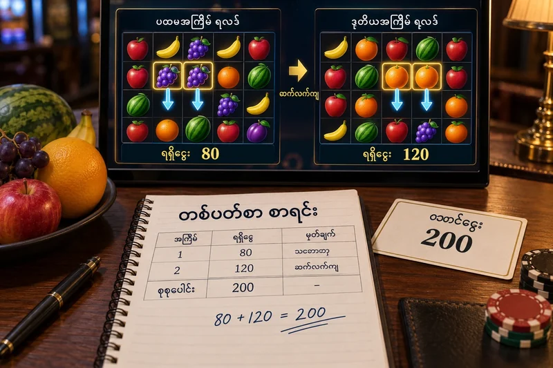 ဆက်တိုက်ကျလာသော သင်္ကေတများမှ80နှင့်120ရပြီး စုစုပေါင်း200 ဖြစ်သည့် စိတ်ကူးစလော့